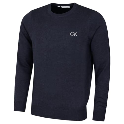 Calvin Klein Herren Rundhals Tour Pullover - Navy Marl - XXXL von Calvin Klein