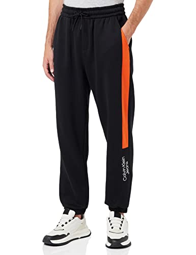 Calvin Klein Jeans Herren Stacked Colorblock HWK Hose Strickhose, Ck Black/Coral Orange, L von Calvin Klein Jeans