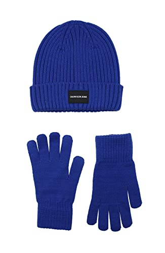 Calvin Klein Jungen Set mit Mütze und Handschuhen, gerippt Beanie, Mehrfarbig (Surf The Web), 8-16 Jahre von Calvin Klein