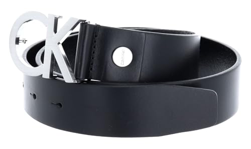 Calvin Klein Damen Gürtel Ck Logo Belt 3.5 cm Ledergürtel, Schwarz (Black), 80 cm von Calvin Klein