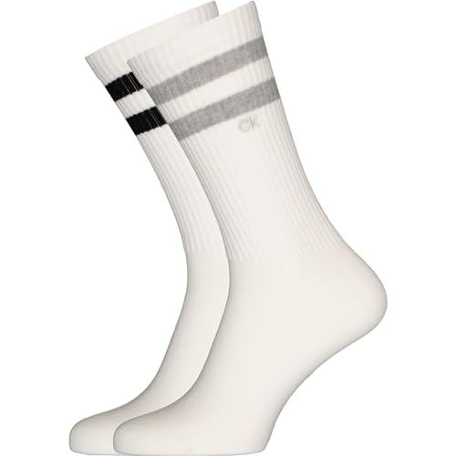 Calvin Klein Herren Crew Socken, Weiß, 39/42 (2er Pack) von Calvin Klein