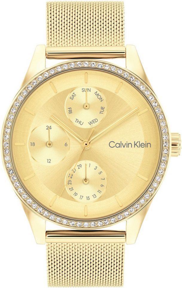 Calvin Klein Multifunktionsuhr TIMELESS, Quarzuhr, Armbanduhr, Damen, Datum, Glaskristalle, 12/24-Std.-Anzeige von Calvin Klein