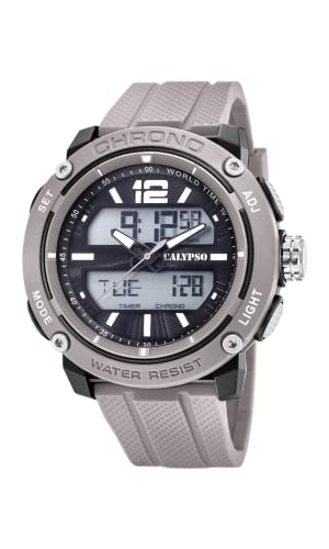 Calypso Herren Analog-Digital Gesteppte Daunenjacke Uhr mit Kunststoff Armband K5796/1 von CALYPSO