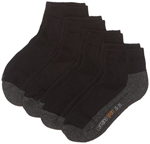 Camano Herren 5932 Sport Quarter 4 Paar Sportsocken, Schwarz (Black 05), (Herstellergröße: 35/38) (4er Pack) von Camano