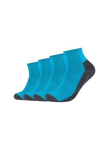 Camano Unisex Sportsocken kurz Atmungsaktiv Bequem Perfekte Passform Tennissocken Verstärkt Herren und Damen pro tex 4er Pack 39/42 turquoise von Camano