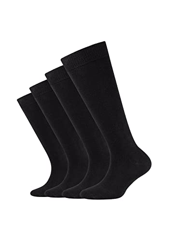 Camano Unisex Kinder 003902000-Kinder Organic ca-Soft Kniestrümpfes 4 Paar, Größe, Farbe Black Socken, 27/30 von Camano