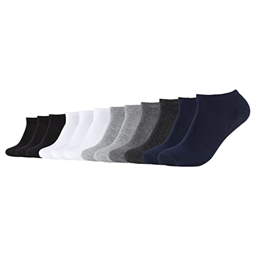 Camano Unisex Socken CA-Soft Organic Cotton Sneaker 12er Pack 35-38 39-42 43-46 Schwarz Grau Blau Weiß, Größe:47-49, Farbe:Anthracite Mix (9803) von Camano