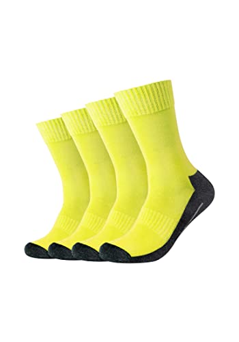 Camano Unisex Sportsocken Atmungsaktiv Bequem Perfekte Passform Tennissocken Verstärkt Herren und Damen pro tex 4er Pack 43/46 lime von Camano