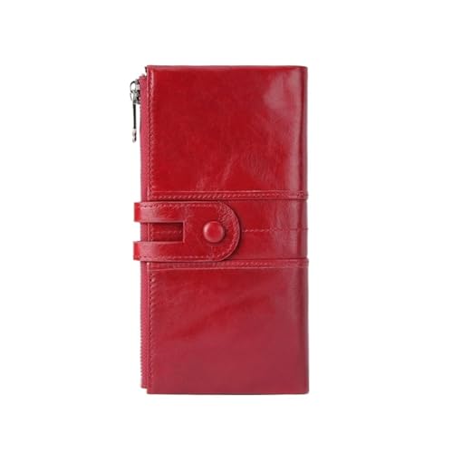 CambOs Damen-Geldbörsen, Rindsleder-Geldbörsen, Visitenkartenetuis, Leder-Geldklammern, blockierende Geldbörsen, Geld-Organizer, Handtaschen (Color : Red) von CambOs