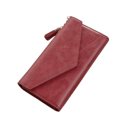 CambOs Geldscheinklammern aus Rindsleder, Damen-Visitenkartenetuis, Geldbörsen, blockierende Geldbörsen, Geld-Organizer aus Leder, Handtaschen (Color : Red) von CambOs