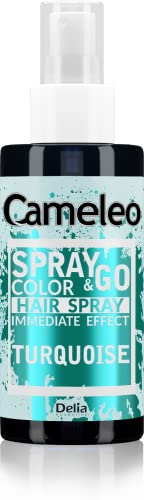 Cameleo - Spray & Go - Farbspray für die Haare - Türkis - für blondes, platinblondes & graues Haar - einfach sprühen & fertig - semi-permanent - sofortiges Ergebnis - Karneval Haarfarbe Spray - 150 ml von Cameleo