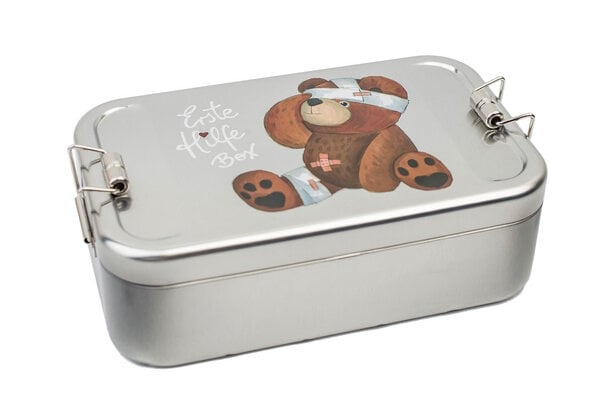 Cameleon Pack "Erste Hilfe Box" Lunchbox XL für Kinder (Motiv Teddy Bär) Metall Brotdose von Cameleon Pack