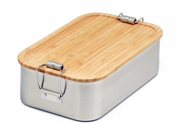 Cameleon Pack XL Edelstahl Lunchbox mit Deckel aus Bambus Holz von Cameleon Pack