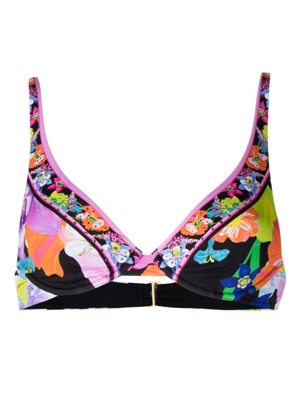 Camilla Bikinioberteil mit Blumen-Print - Schwarz von Camilla