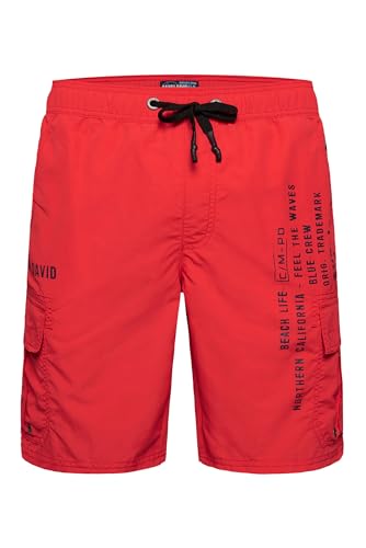 Camp David Herren Badeshorts im Cargo Style Mission Red L von Camp David