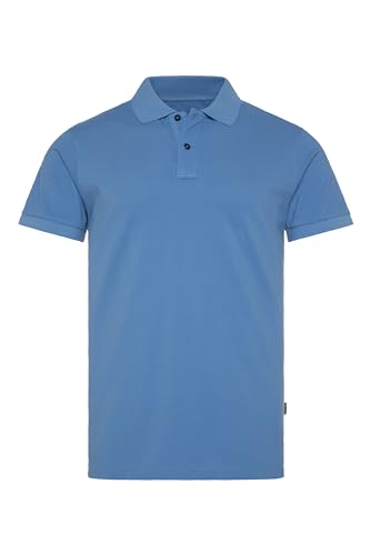 Camp David Herren Basic Pikee-Polo mit Trikotkragen Sky Blue XXL von Camp David