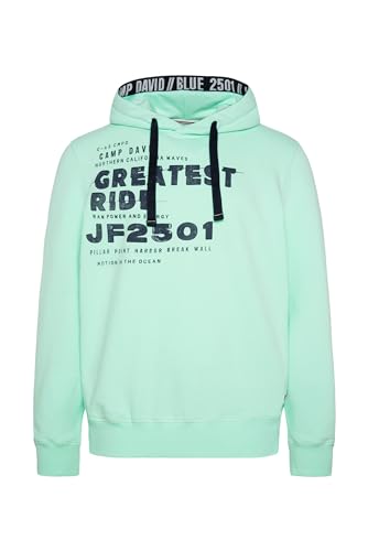 Camp David Herren Hoodie mit Wording Print Sun Aqua 4XL von Camp David