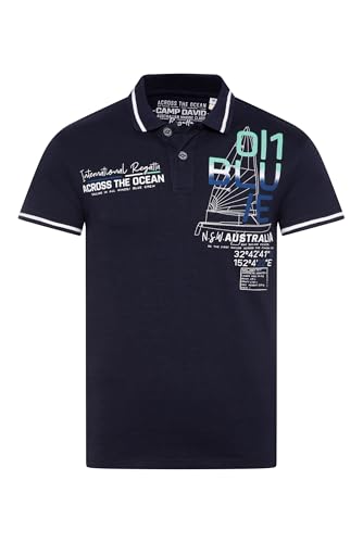 Camp David Herren Kurzarmpolo mit Sailing Print Blue Navy, XXL Camp David Herren Kurzarmpolo mit Sailing Print Blue Navy, XXL von Camp David