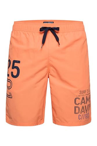 Camp David Herren Lange Badeshorts mit Logo Prints Sunshine Orange XXXL von Camp David