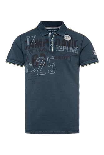 Camp David Herren Pikee-Polo im Vintage Look Brave Blue L von Camp David