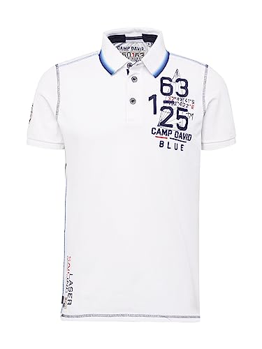 Camp David Herren Shirt Offwhite/schwarz/blau XL von Camp David