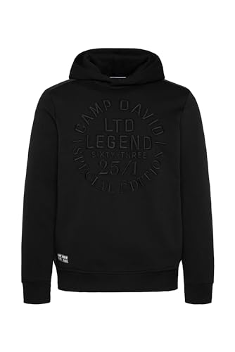 Camp David Herren Special Hoodie mit 3D-Stickereien Black XXL von Camp David