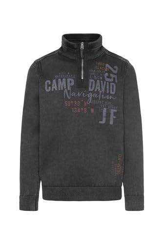 Camp David Herren Stone Washed Troyer-Pullover mit Tapes Black XXXL Camp David Herren Stone Washed Troyer-Pullover mit Tapes Black XXXL von Camp David