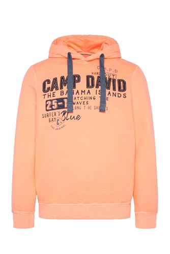 Camp David Herren Hoodie mit Logo Artwork Sunset Neon XXXL von Camp David