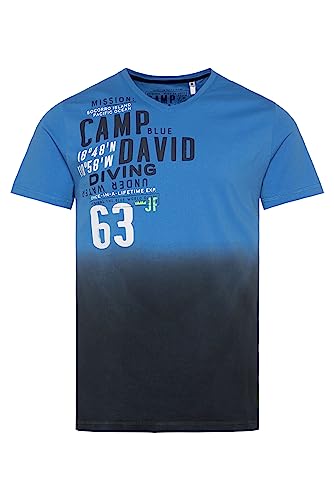 Camp David Herren T-Shirt Dip Dye mit Rücken-Print Blue Navy S von Camp David