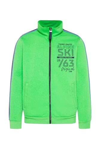 Camp David Herren Trainingsjacke mit Logo und Streifen-Tapes Electric Green XL von Camp David