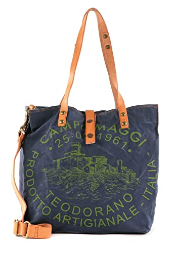 Campomaggi Shopping Bag S Blu + Naturale + St.Muschio von Campomaggi