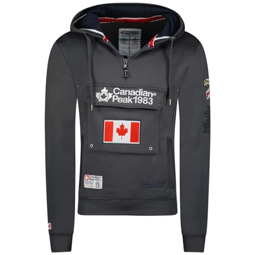 Canadian Peak Galapagos_Men - Men's Zip Pocket Hoodie - Sweatshirt Sweater Logo Long Sleeve Warm - Men's Spring Summer Fall Winter Season (Dark Grey XL) von Canadian Peak