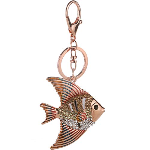 Schlüsselanhänger Taschenanhänger Strass Keychain Elegant Fisch Metall Auto-Anhänger Schlüsselring Tasche Deko Schmuck Keychain von Canarea