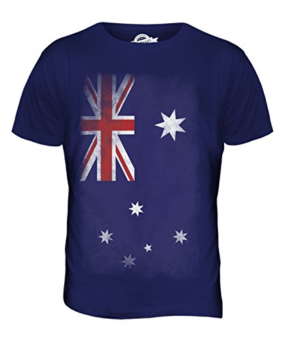 Candymix Australien Verblichen Flagge Herren T Shirt, Größe X-Large, Farbe Navy Blau von Candymix