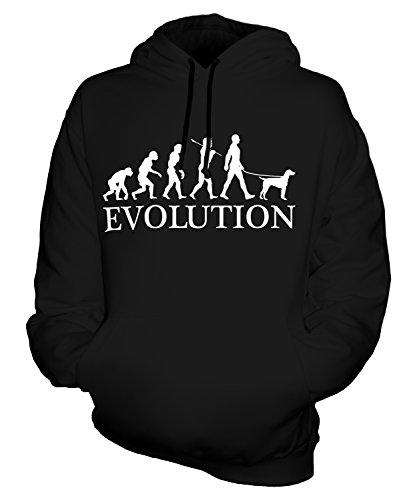 Candymix Epagneul Breton Evolution des Menschen Und Hund Unisex Herren Damen Kapuzenpullover, Größe Small, Farbe Schwarz von Candymix