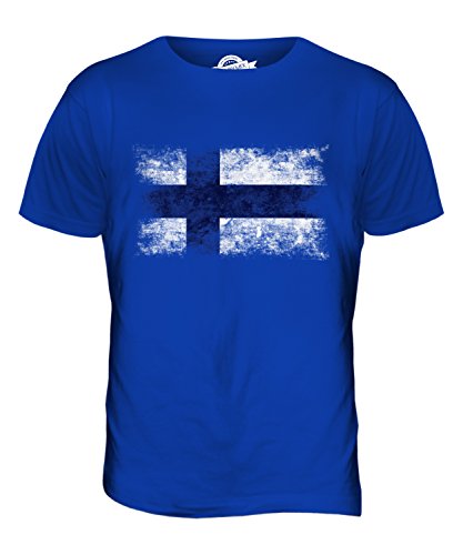 Candymix Finnland Weinlese Flagge Herren T Shirt, Größe Large, Farbe Königsblau von Candymix