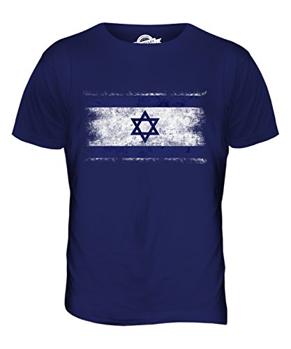 Candymix Israel Weinlese Flagge Herren T Shirt, Größe Medium, Farbe Navy Blau von Candymix