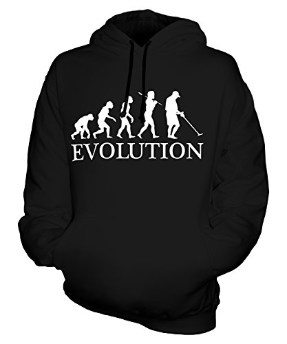 Candymix Metalldetektor Evolution des Menschen Unisex Herren Damen Kapuzenpullover, Größe Large, Farbe Schwarz von Candymix