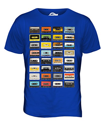 Candymix Retro Kassetten Herren T Shirt, Größe Medium, Farbe Königsblau von Candymix