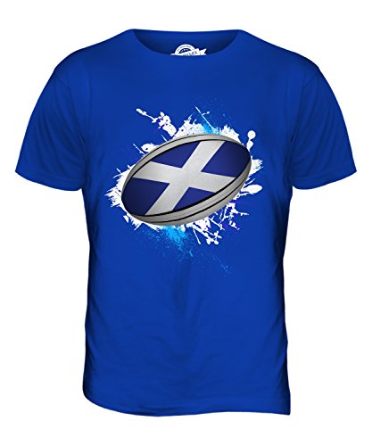 Candymix Schottland Rugby Ball Herren T Shirt, Größe 3X-Large, Farbe Königsblau von Candymix