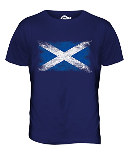 Candymix Schottland Weinlese Flagge Herren T Shirt, Größe 2X-Large, Farbe Navy Blau von Candymix