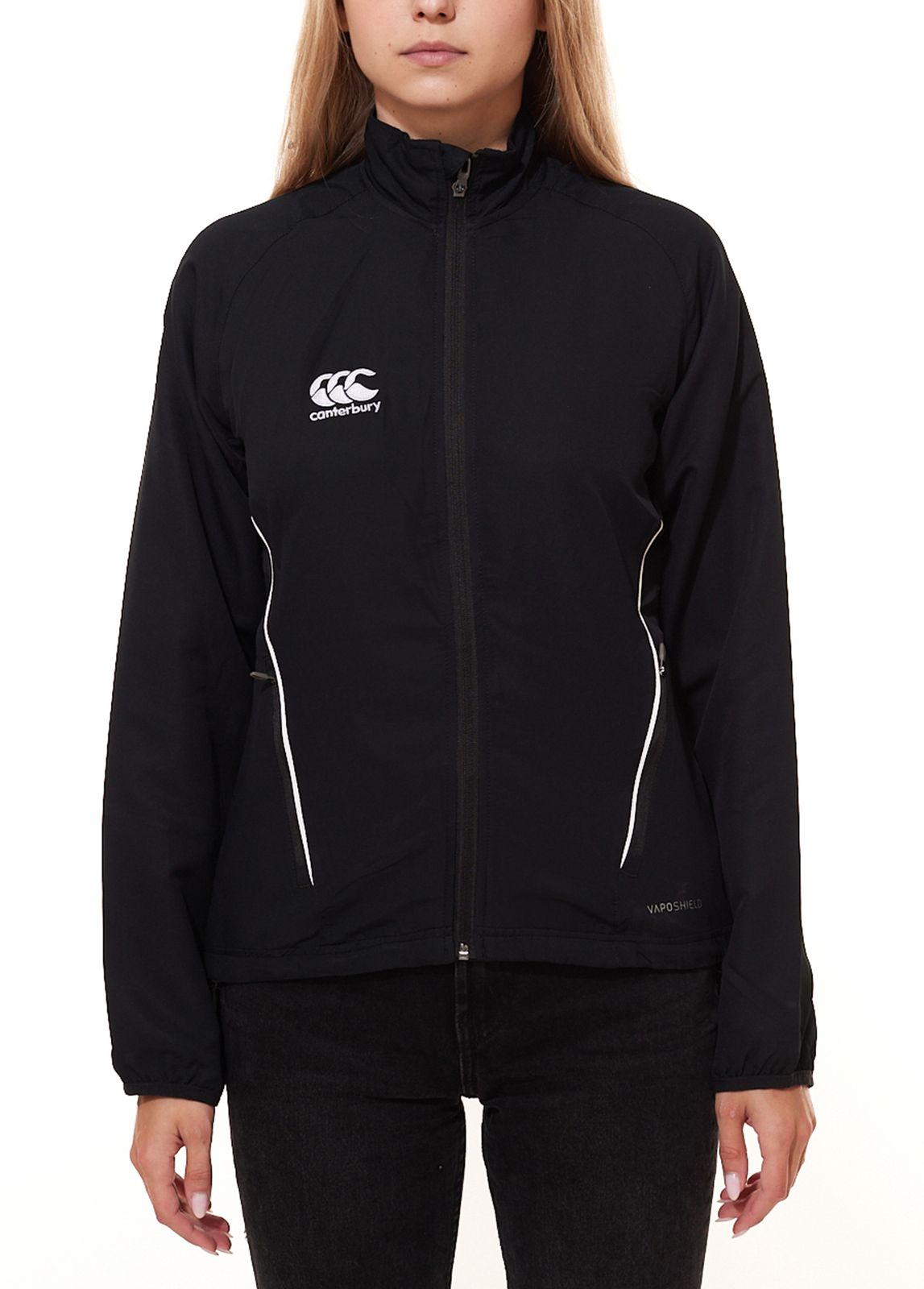 Canterbury Team Track Jacket Sportjacke mit Vaposhield für Damen E683644 989 Schwarz von Canterbury