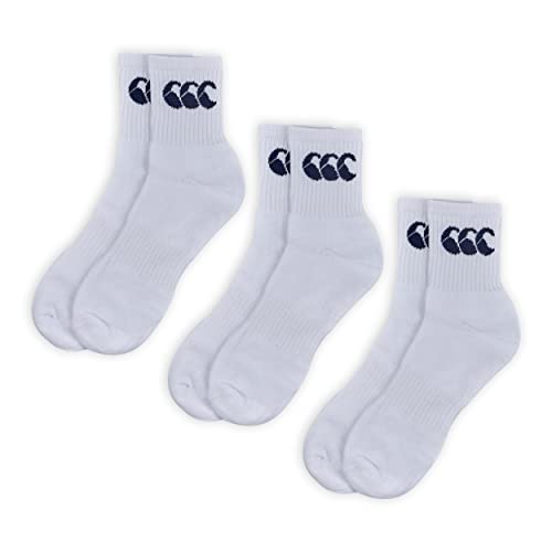 Canterbury Unisex Crew 3 Pack Socken, weiß/Marineblau, S von Canterbury