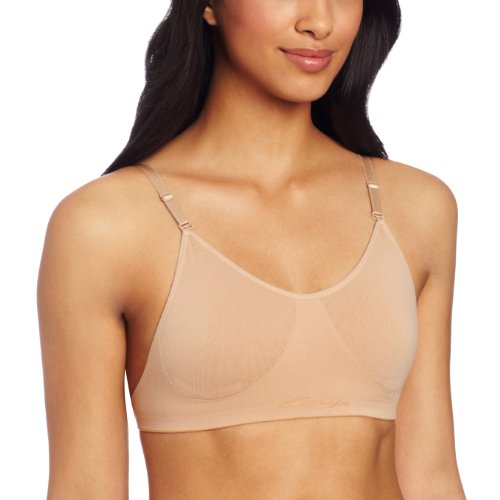 Capezio Damen Nahtloser durchsichtigem Rücken und Übergangsträgern BH, Nude, Large von Capezio