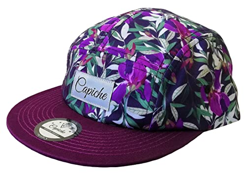Capiche [99+ VARIATIONEN] Snapback Cap - Kappe - Baseball - Mütze - Herren - Violett - Lila Blume - Botanische Pflanze - [5-Panel] Purple Violet von Capiche