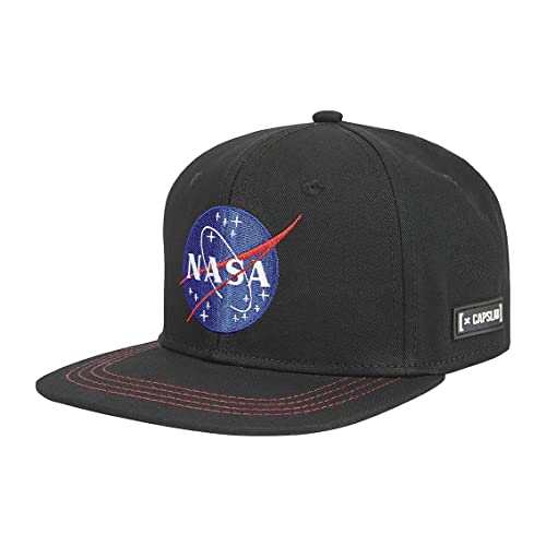 Cap Herren 100% Baumwolle, Tracker Kappe Herren, Nasa-Logo, Bequem, Schwarz, Einheitsgröße von Capslab