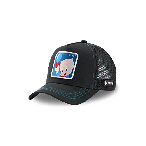 Cap Herren Looney Tunes, Tracker Kappe Herren, Schweinchen, Langlebig, Schwarz, Einheitsgröße von Capslab