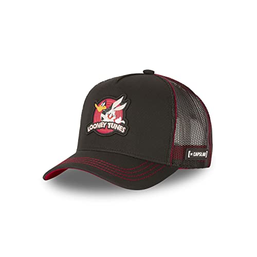 Cap Herren Looney Tunes, Tracker Kappe Herren, Looney, Hypoallergen, Schwarz/Rot/Grau, Einheitsgröße von Capslab