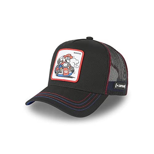 Capslab Mario Super Mario Black White Trucker Cap - One-Size von Capslab