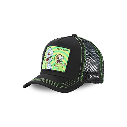 Cap Herren Rick and Morty, Tracker Kappe Herren, Portal, Natürlich, Schwarz, Einheitsgröße von Capslab